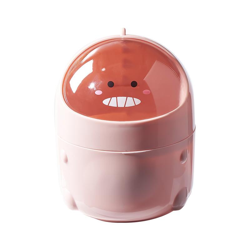 1pc Desktop Trash Can Baby Dinosaur Large Mouth Detachable Design Nonslip Bottom Plastic Mini Trash Can Mini Trash Can