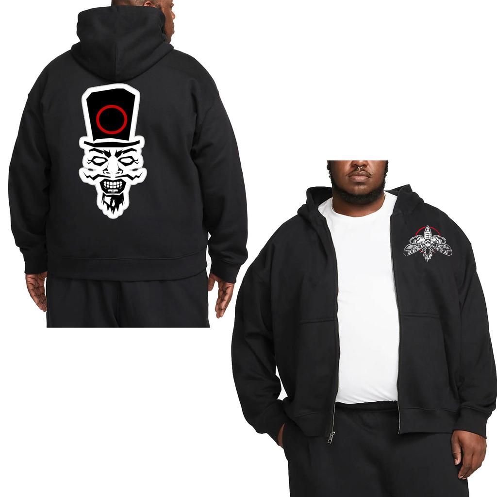 2024 New Autumn/Winter Hot Wrestling Fans Men's Bray Wyatt Black Zipper Hoodie Street Casual Sports Shirt