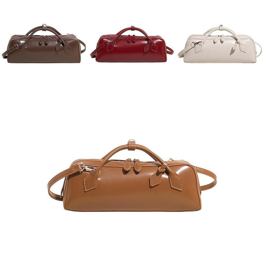 Sausage Shape Bag For Women Summer Vintage Pu Crossbody Purse With Zipper Closure For Daily Use