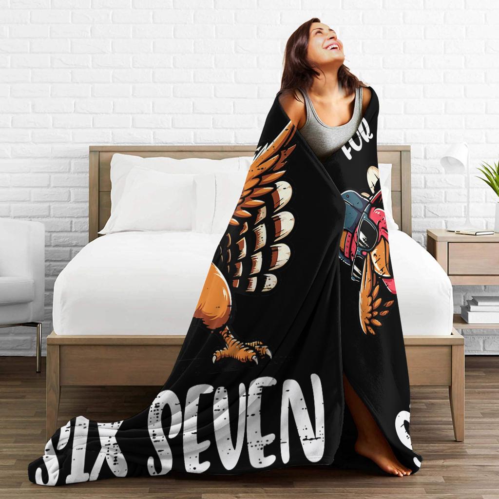 Dankbar für Sechs Sieben 6 7 Meme 67 Thanksgiving Truthahn Flanelldecken Winter Warm Weiche Überwurfdecke Schlafzimmer Bettüberwurf