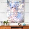 Japanese Anime Angel Girl Tapestry Kawaii Cute Ballet Wall Hanging Ins Style Dorm Room Decor Aesthetic Pink Background Cloth