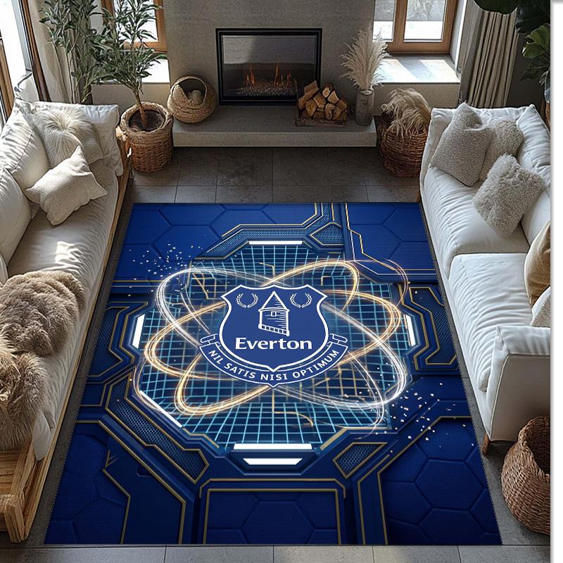 Tappeto in Velluto di Cristallo con Stampa Calcio Everton, Comodo Assorbente d'Acqua Antiscivolo Tappeto per Pavimenti Interni