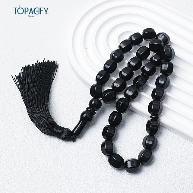 Handheld 99-Bead Muslim Prayer Rosary, 12mm Beads, Palestinian Islamic Rosary