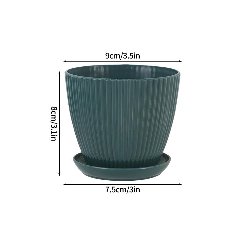 Plastic Flowerpot Indoor Outdoor Planter Flower Pots for Plants with Tray Home Decoration Potted Plant Holder Gardening Supplies