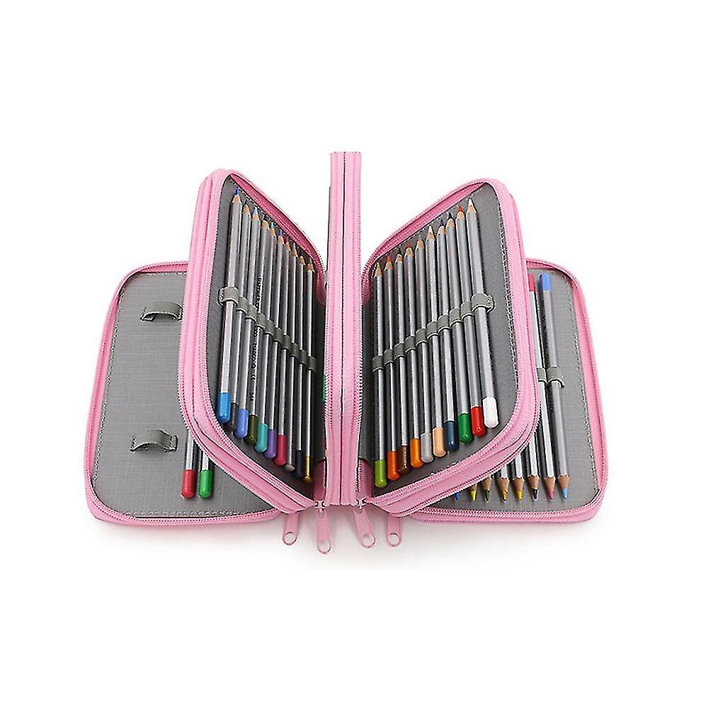 (Pink) School Pen Pencil Cases Stationery Pouch Bags Case