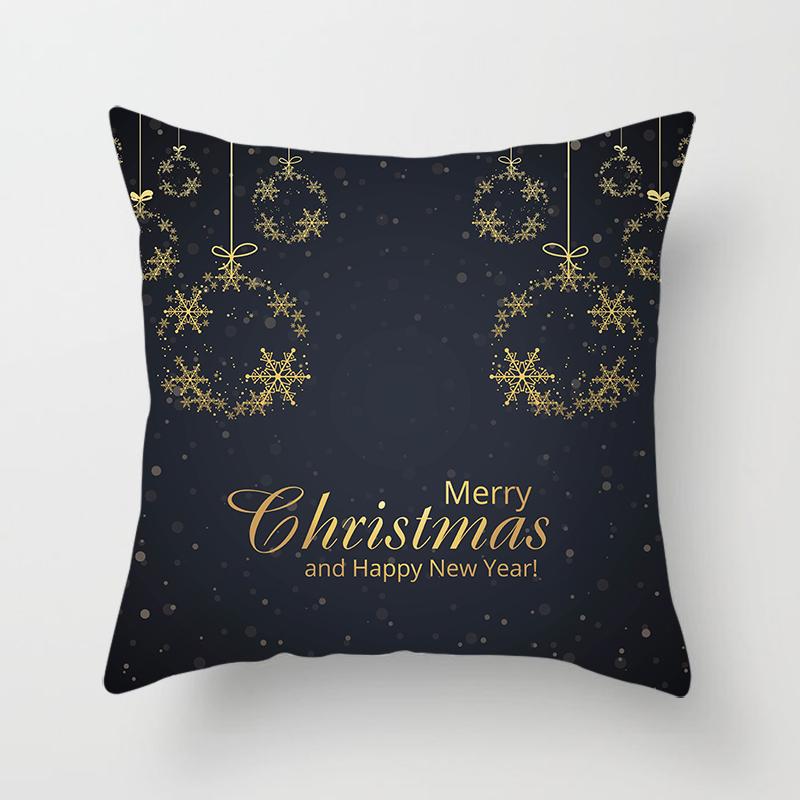 Creative Black and White Christmas Theme Pillowcase Holiday Gift Sofa Decoration Cushion Cover