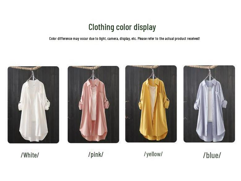 Women's Mid-Length Cotton & Linen Shirt - 2025 Spring/Autumn, Loose, Versatile Long-Sleeve Slimming Top