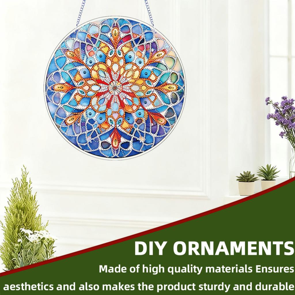Flower Bird Butterfly DIY 2D Flat Acrylic Diamond Painting Ornaments Double Sided Gem 24cm for Adults Home Garden Wall Hanging
