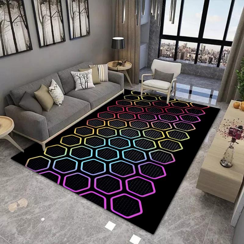 New 3D LED Illusion Carpet Living Room Washable Floor Lounge Large Area Non-Slip Carpet Teen Boy Girl Room Decoration Rug