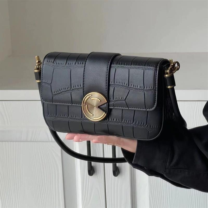 

Персонализированная сумка-багет премиум-класса в стиле ретро для женщин 2024 года, новая популярная сумка под мышкой, изысканная сумка-мессенджер чёрный