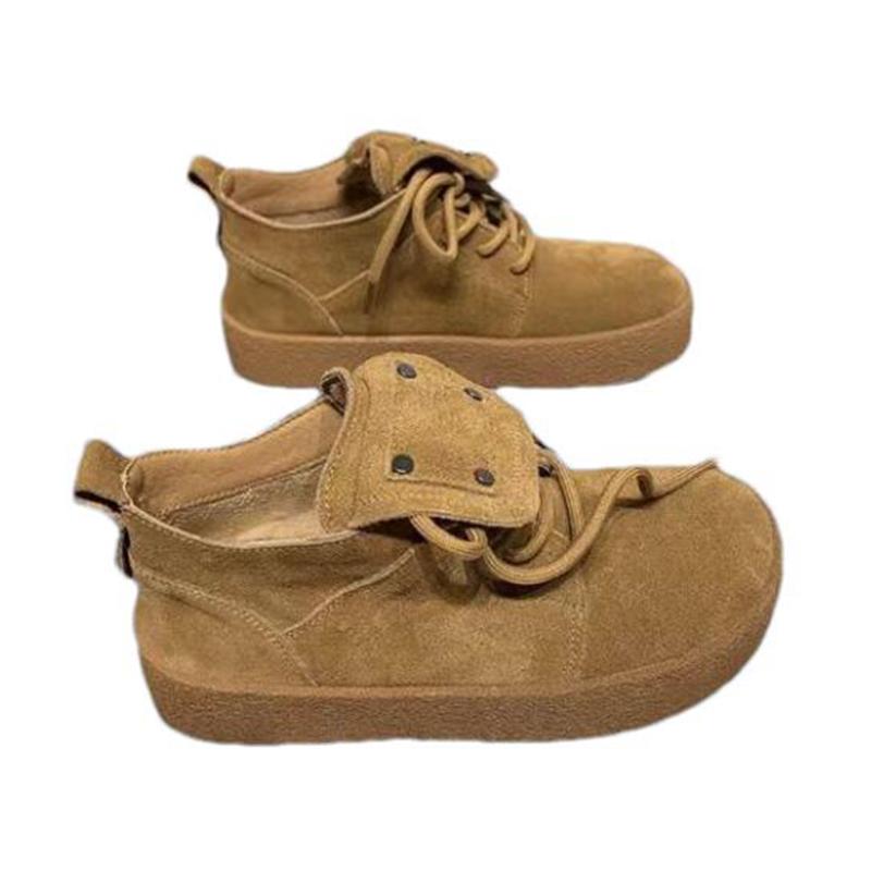 Semišové Dámské Kotníkové Boty S Plochou Platformou Sportovní Tenisky Dámské Zimní Trend Nový Módní Běžecké Chůze Boty Motorkářské Boty