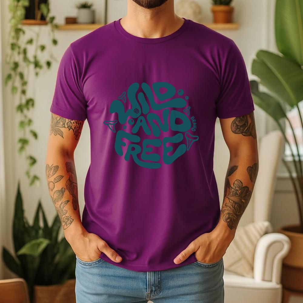 New Summer Unisexs 100 Pure Cotton TShirt Wild And Free Boho Wanderlust Style Vintage Graphic Casual Breathable Short Sleeve
