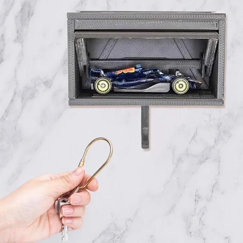 Car Garage Key Holder Front Door Car Key Holder Creative Wall Mount Key Organizer With Opening Door Garage Shaped Key Holder Set