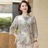 Mom's New Chinese Style Two-Piece Set: Spring/Autumn Blouse & Summer Set for Middle-Aged and Elderly Women, 2026