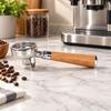 2 Ears Coffee Brewing Component Double-Spout Portafilter with Wooden Handle