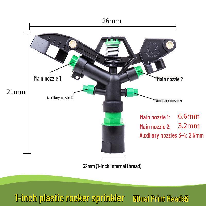 1" 360° Zinc Alloy Rotary Sprinkler for Irrigation in Lawns, Farmlands, and Gardens
