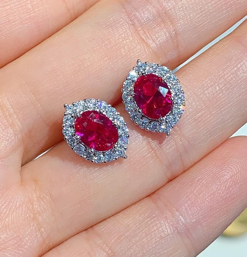 Jewelry Supply Simulation Red Corundum Vintage Ring Pendant Necklace Women'S Jewelry Set