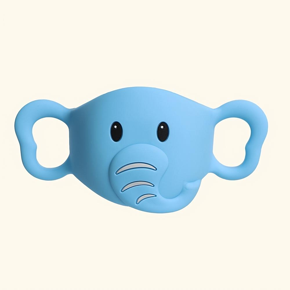 A Silicone Anti-drop Cover for 8-ounce PP Baby Bottle, Featuring An Adorable Elephant Design and A Sturdy, Durable Silicone Bottle Handle 1pc синий