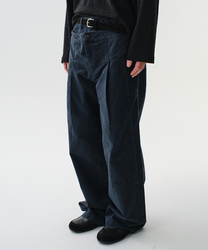 Daibeuin Washed Double Waist Pants (Charcoal)