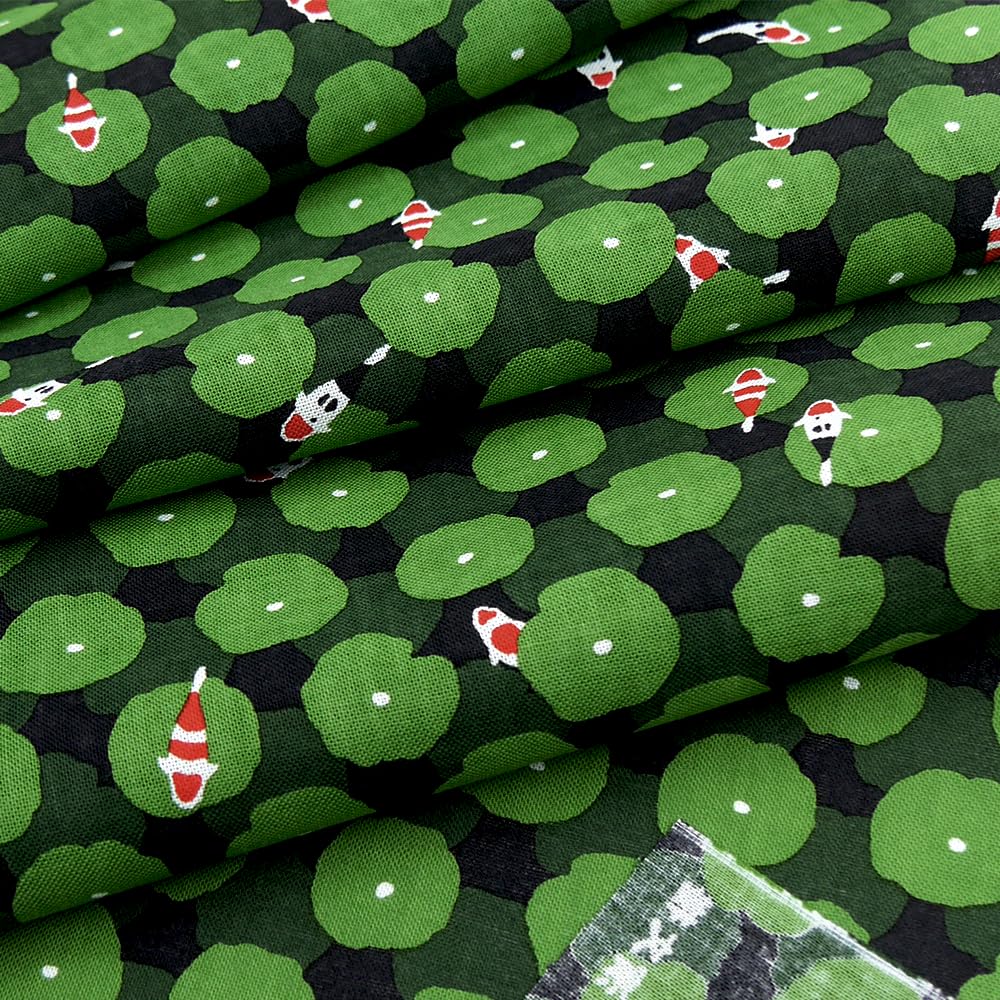 Hamamonyo Tenugui (Japanese hand towel) - Lotus and Carp design