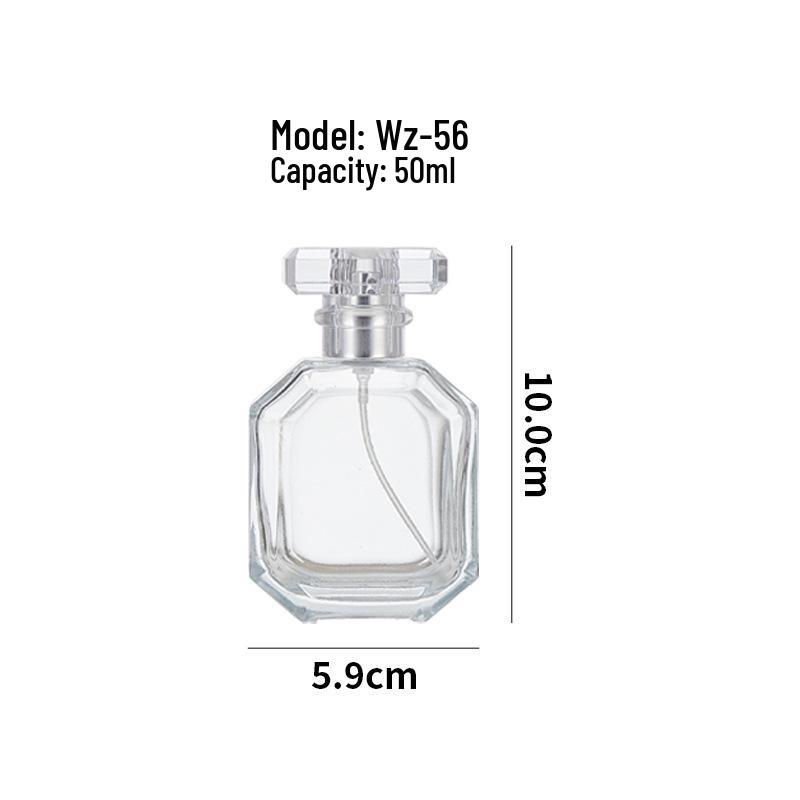 Elegant Transparent Rhombus Perfume Bottle – High-End Glass Spray, Portable for Decanting