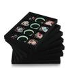 Black Jewelry Organizer Tray for Rings, Earrings, Bracelets, and Necklaces