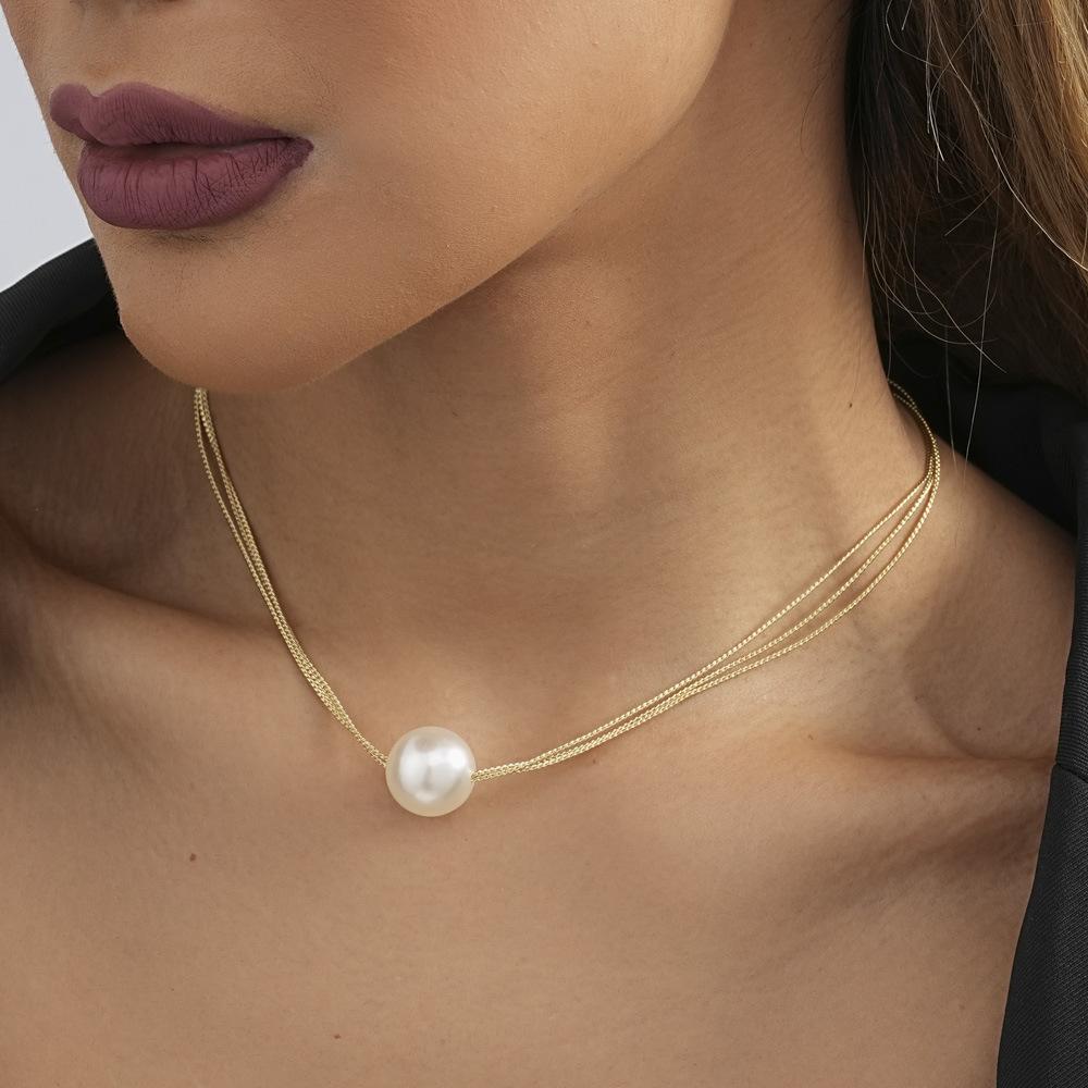 European and American Fashion Trends, Personalized Imitation Pearl Pendant Multi-layer Necklace, Simple and Versatile 