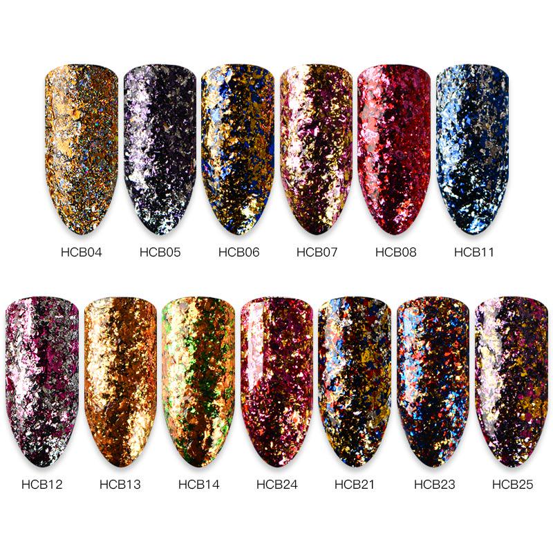 Mtssii 1Box Chameleon Magic Glitter Shinning Powder Manicure Dust Irregular Nail Art Decoration