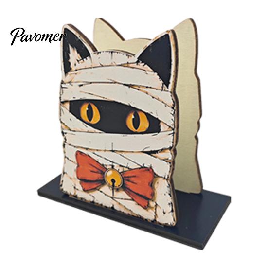 Wooden Roll Paper Stand Halloween Napkin Holder, Spooky Rustic Holder Towel for Home Kitchen Bathroom Countertop Dining Table Decor