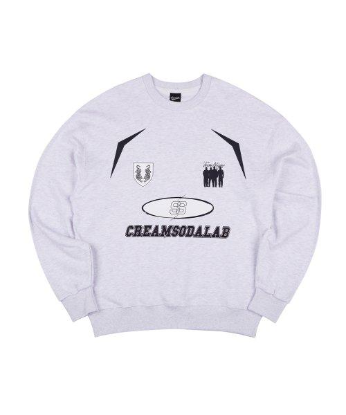 CREAM SODA LAB Crsdel Teamplay Sweatshirt Light Gray Black