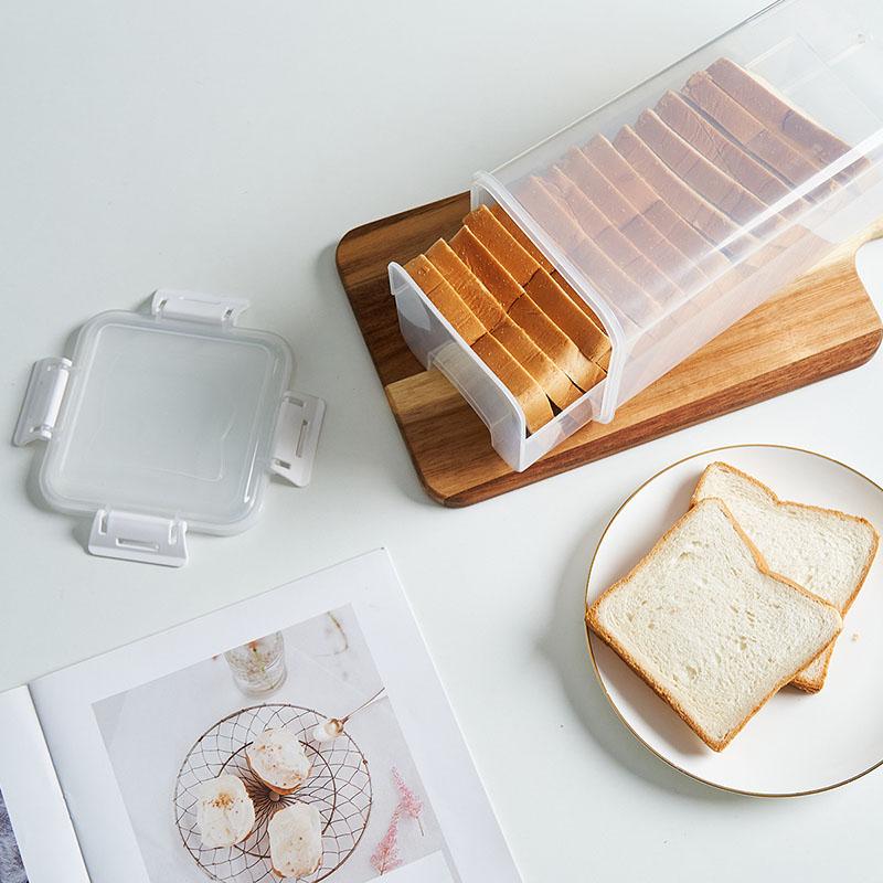 Brotbox aus Kunststoff mit dicht schließendem Deckel und Tablett, Brotaufbewahrungsbox, Aufbewahrungsbox für Sandwichbrot, Aufbewahrungsbox für Pasta, Mehrkornbehälter