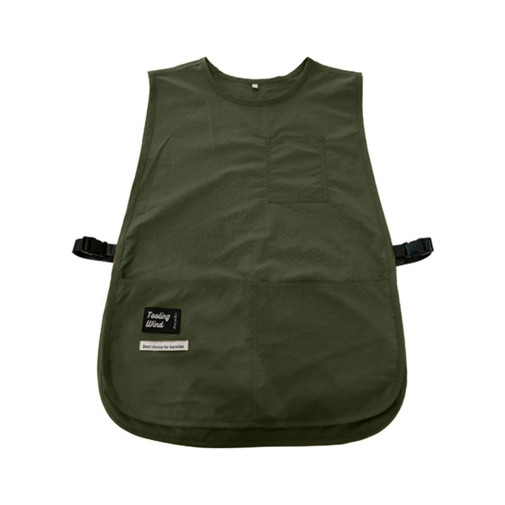 Apron Waterproof and Stain-Resistant Solid Color Nylon Vest Style Beauty Apron Sleeveless Apron Worn Cooks Chef Servers