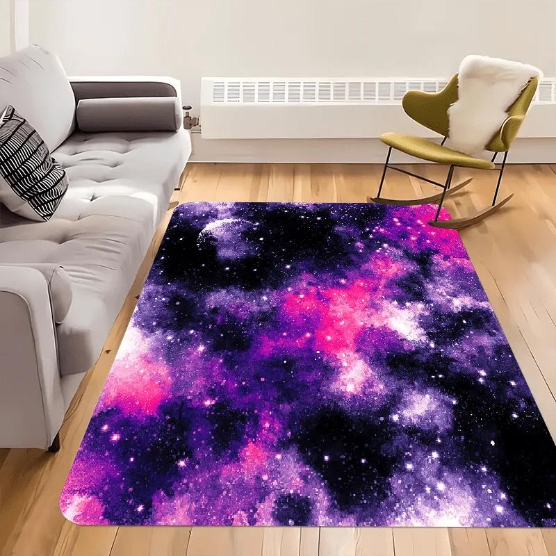 1pc of a Purple Starry Sky Design Area Rug, Perfect for Living Rooms, Bedrooms, Bathrooms, Kitchens, And Indoor Home Decoratio