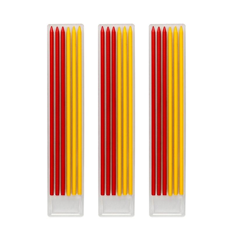 18Pcs 2.8mm Solid Carpenter Pencil Set Pencil Refills for Carpenter Carpenter Marker Woodworking Mechanical Pencil 1 жёлтый/красный