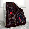Mathematical Element Printed Flannel Blanket for Algebra Geometry Lovers Educational Design Calculus Physics Themed Gift