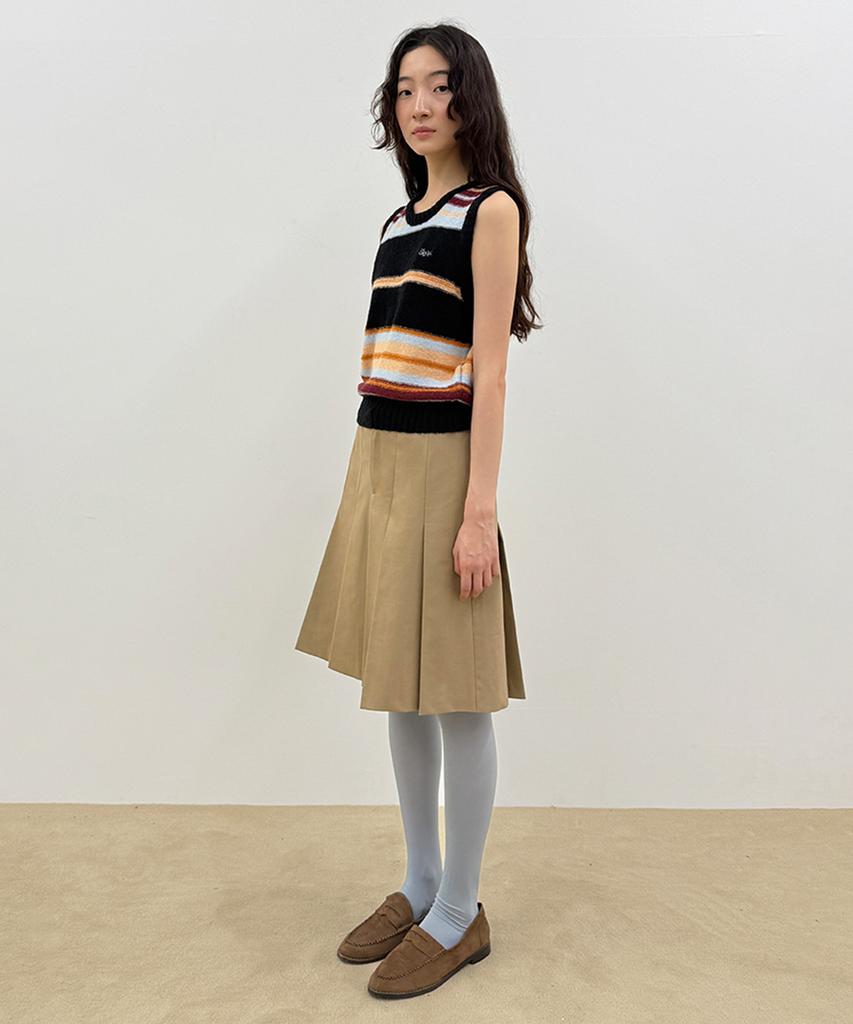 SINOON Sinoon Mix Stripe Knit Vest (Black Mix)