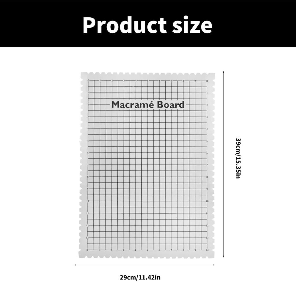 Large Macrame Board Macrame Project Board with Grids Portable Braiding Board 39x29x5cm for Weaving Enthusiasts Crafter
