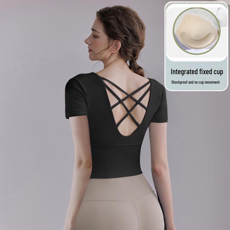 OEING Women s Short Sleeve Yoga & Fitness Top M