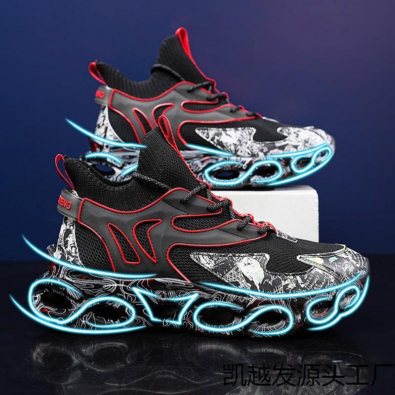 Large size new fly-woven camouflage blade casual shoes sports shoes men's shoes running shoes dad shoes
