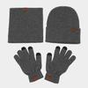 Snowflake Pattern Wool Hat Scarf Gloves Bundle For Cold Weather Fashion