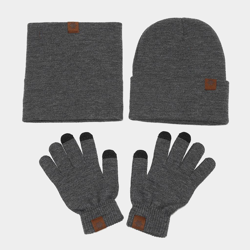 Snowflake Pattern Wool Hat Scarf Gloves Bundle For Cold Weather Fashion