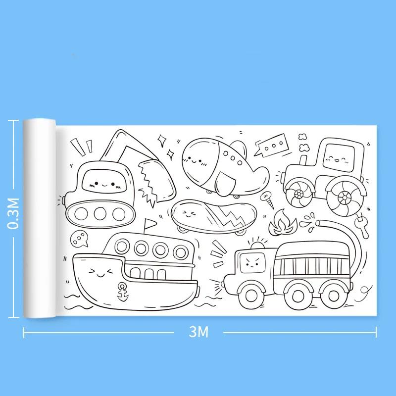 

Детские игрушки для рисования, липкая рулонная бумага для раскрашивания, сделай сам, прокрутка для граффити, цветная бумага для рисования, развивающие игрушки для девочек, подарок