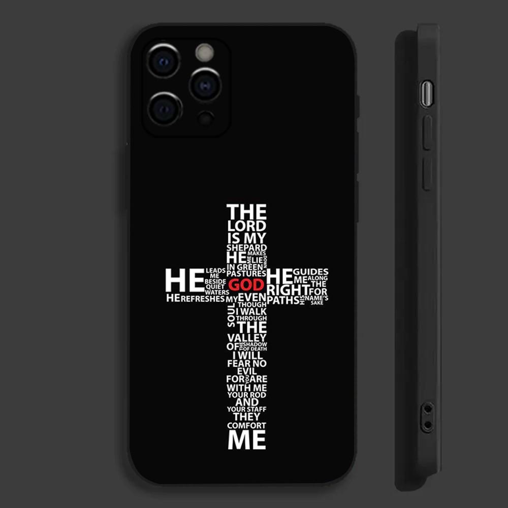 Verse of The Christian Bible Jesus Phone Case For Apple iPhone 15,14,13,12,11,Pro,X,XS,Max,XR,Plus,Mini Soft Black Cover