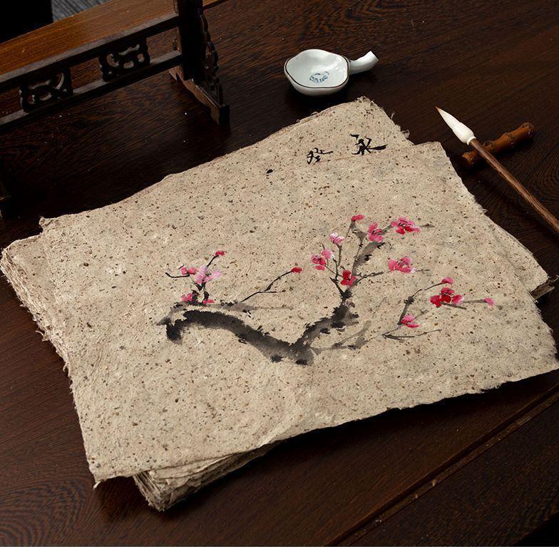 Mulberry Handmade Deckle Edge Paper for Calligraphy, Chinese Painting, and Moxibustion.