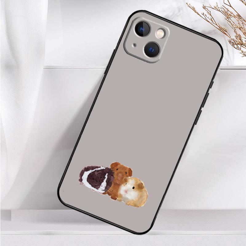 Cute Cartoon Guinea Pig Shockproof Case For iPhone 17 15 16 Pro Max 11 14 Plus 12 13 Mini 16e 17 Air Phone Cover
