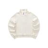 Stroll Series Solid Color Stand Collar Pullover Half-Zip Sweatshirt Women Sweatshirt Tofu-White L423W013-0211