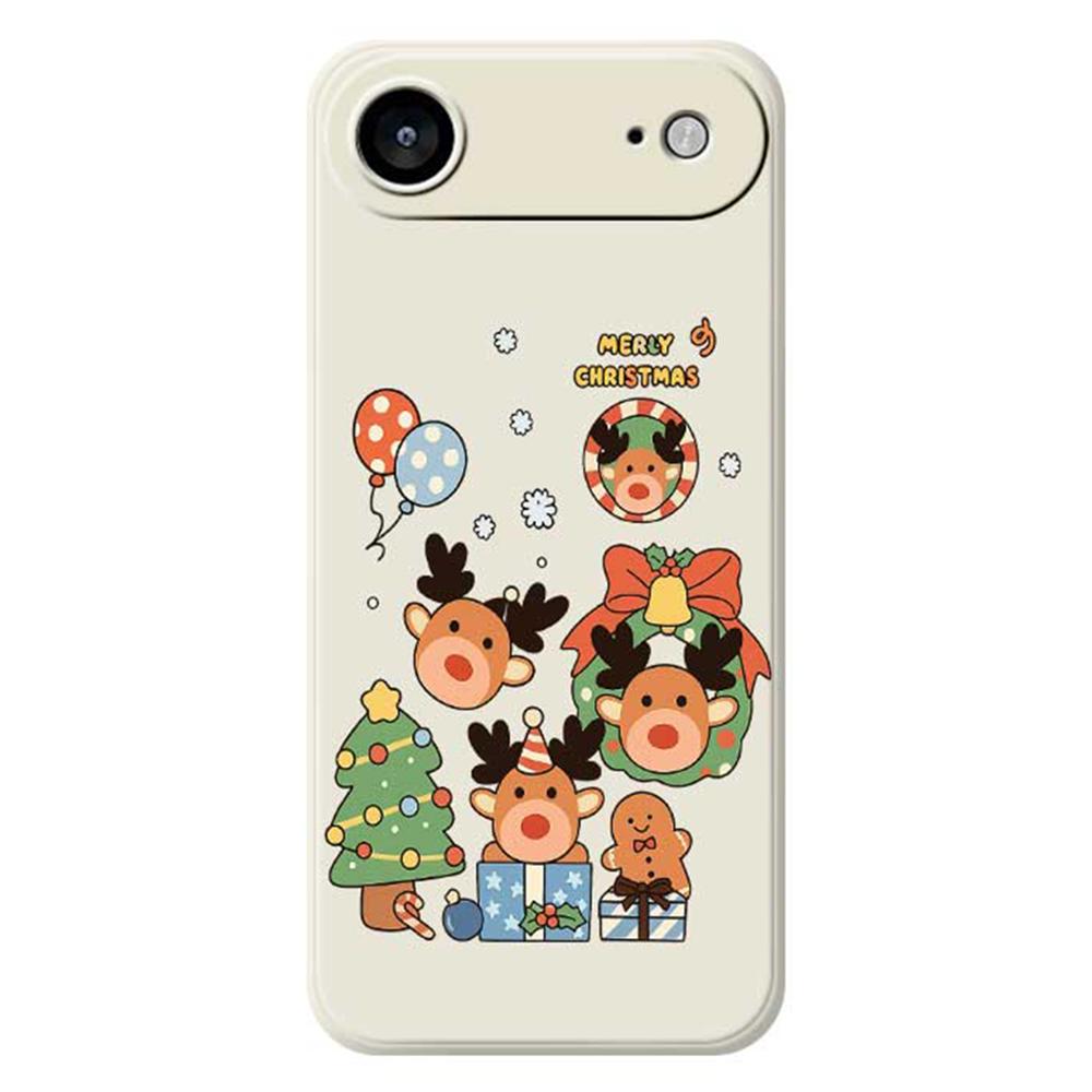 For iPhone 17 Air Case Christmas Gift Deer Pattern Printing Straight Edge TPU Phone Back Cover