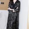 Casual Turn-down Collar Spliced Dresses Vintage Floral Printed Spring Summer 3/4 Sleeve Loose A-Line Long Dress