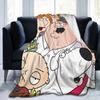 Families Cartoon Peter Griffin Guys Flannel Throw Fashion Blanket Funny TV for Bed Knitted Fashion Blanket Car Super Soft Multifunction