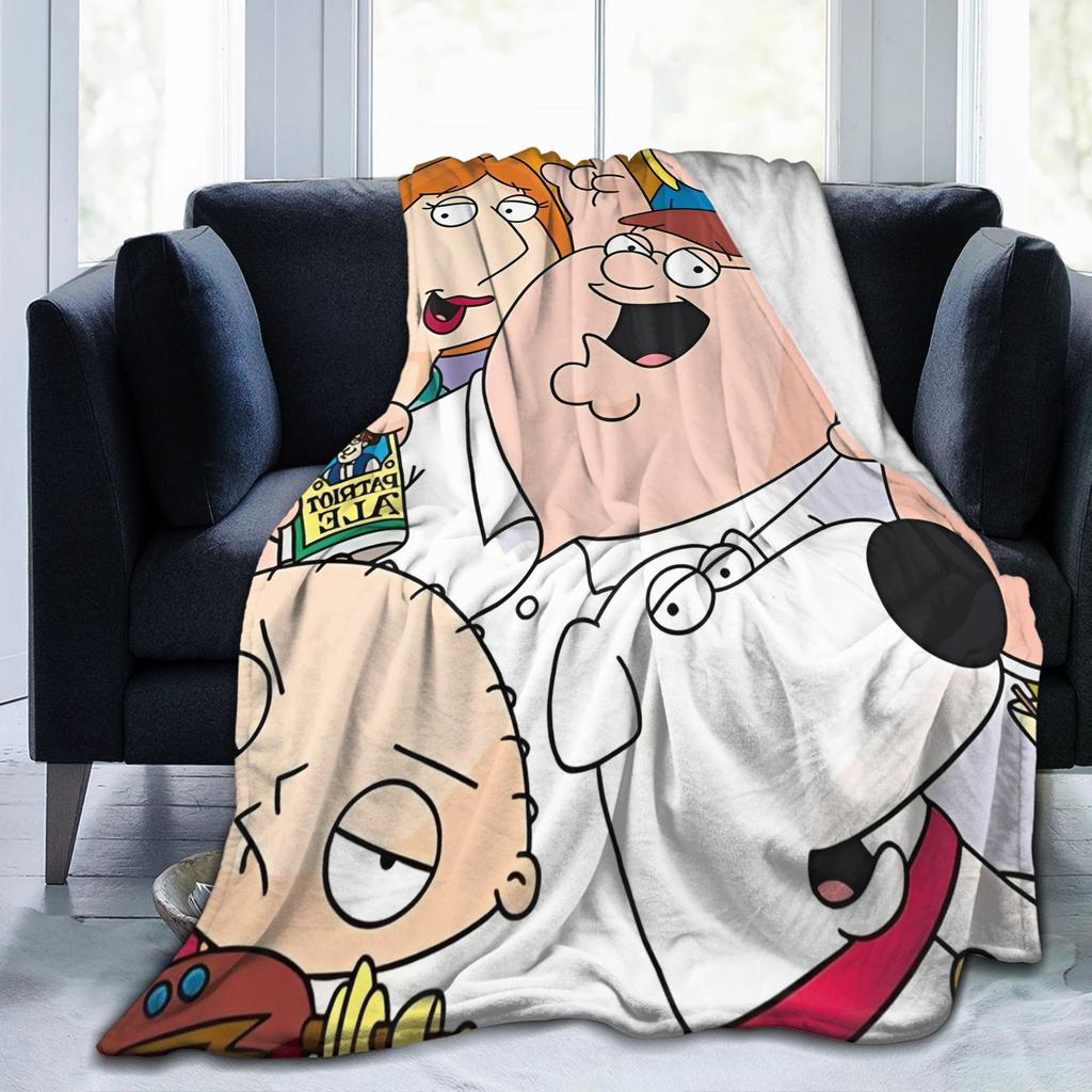 Families Cartoon Peter Griffin Guys Flannel Throw Fashion Blanket Funny TV for Bed Knitted Fashion Blanket Car Super Soft Multifunction